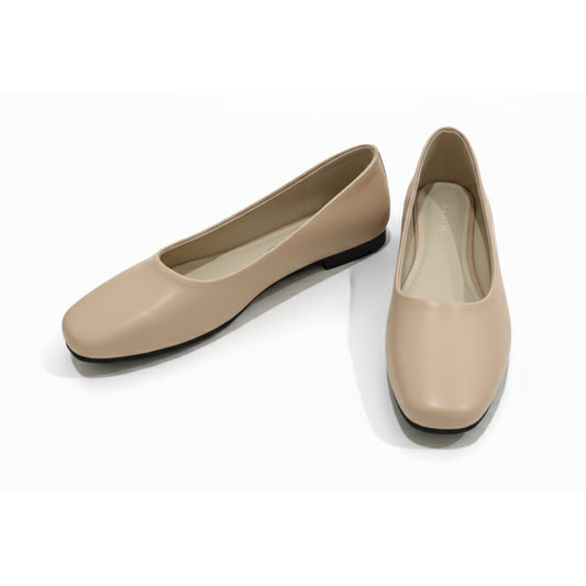 Beige Lora Flat Shoes