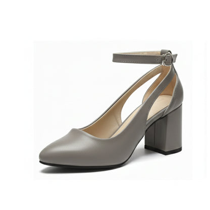 RAYA Block Heel Ankle-Strap Shoes | Scarpella