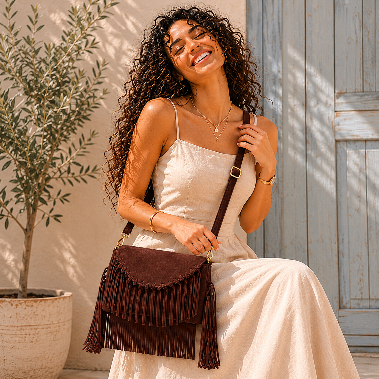 Solenza  – Suede Fringe  Bag
