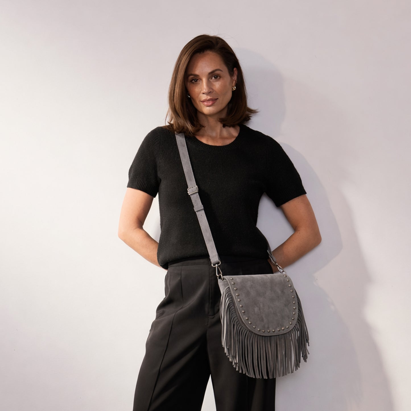 Ira – Suede Fringe Crossbody
