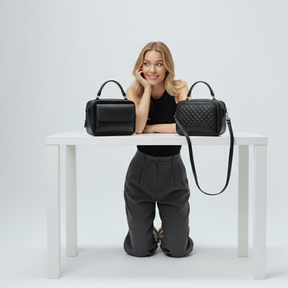 Black Shika Crossbody & Handbag [Double Face]