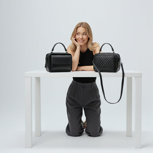 Black Shika Crossbody & Handbag [Double Face]