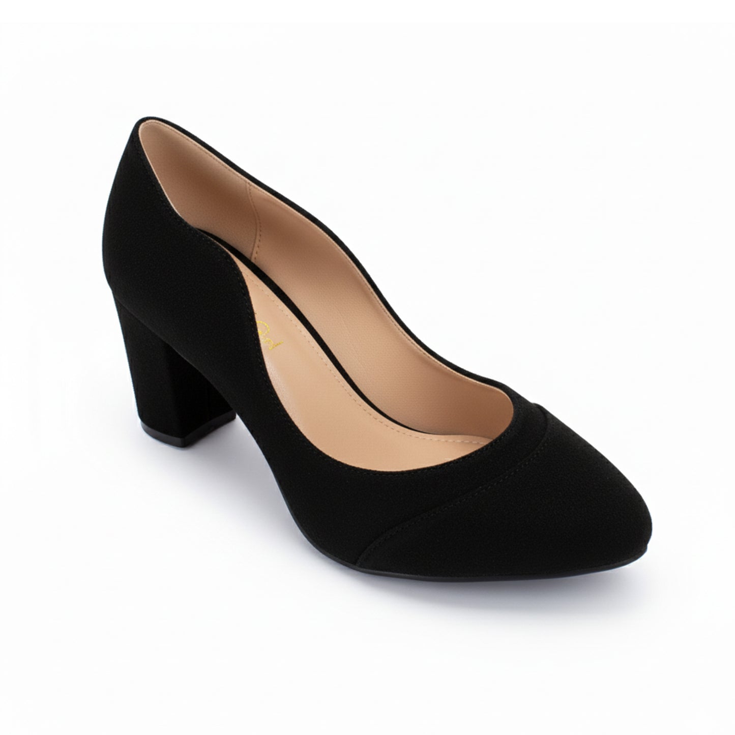 Black Suede Wavy Heel