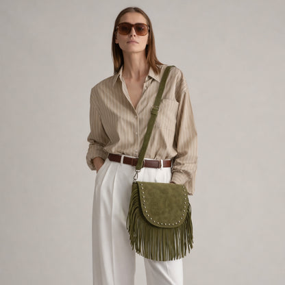 Ira – Suede Fringe Crossbody