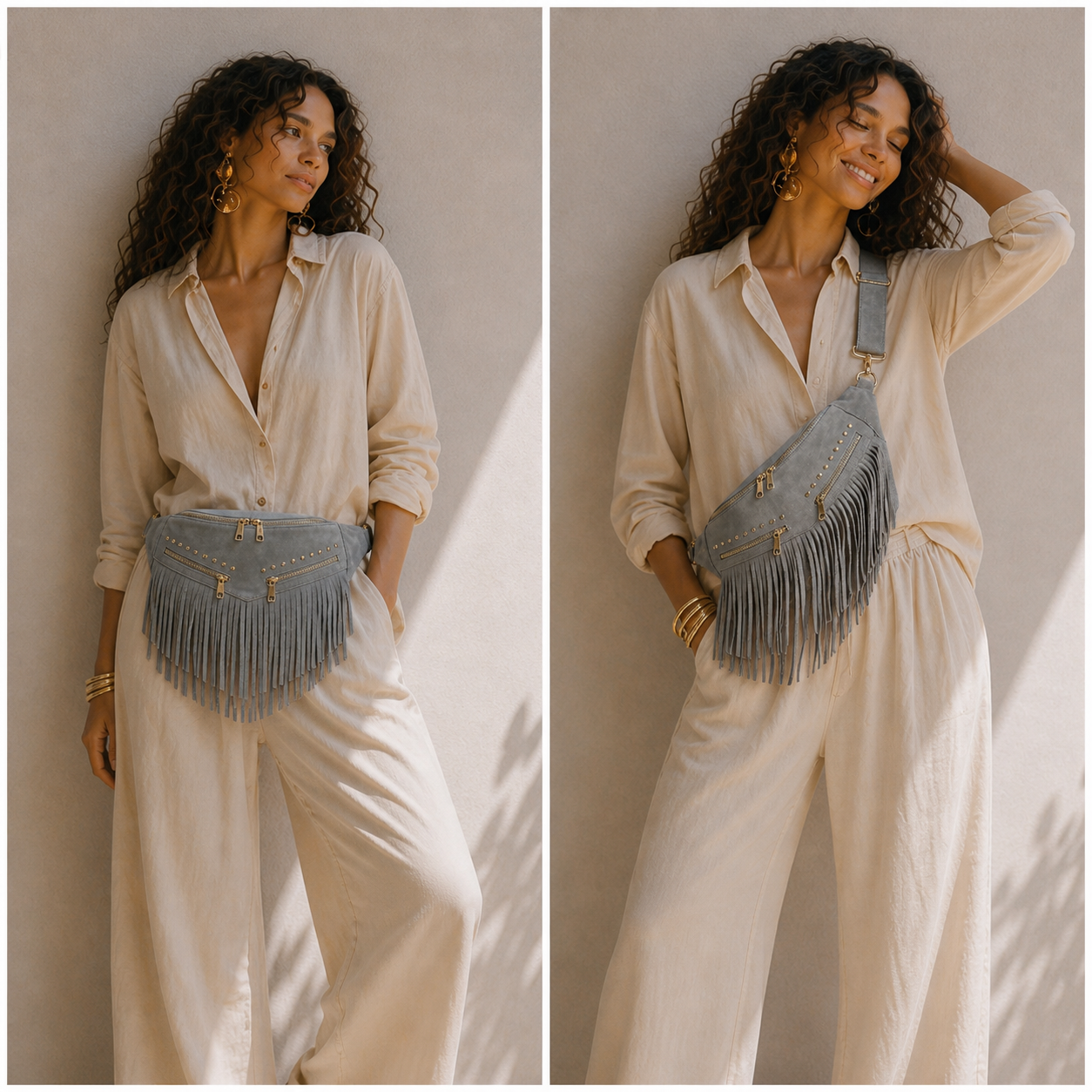 Kalira – Suede Fringe Waist Bag