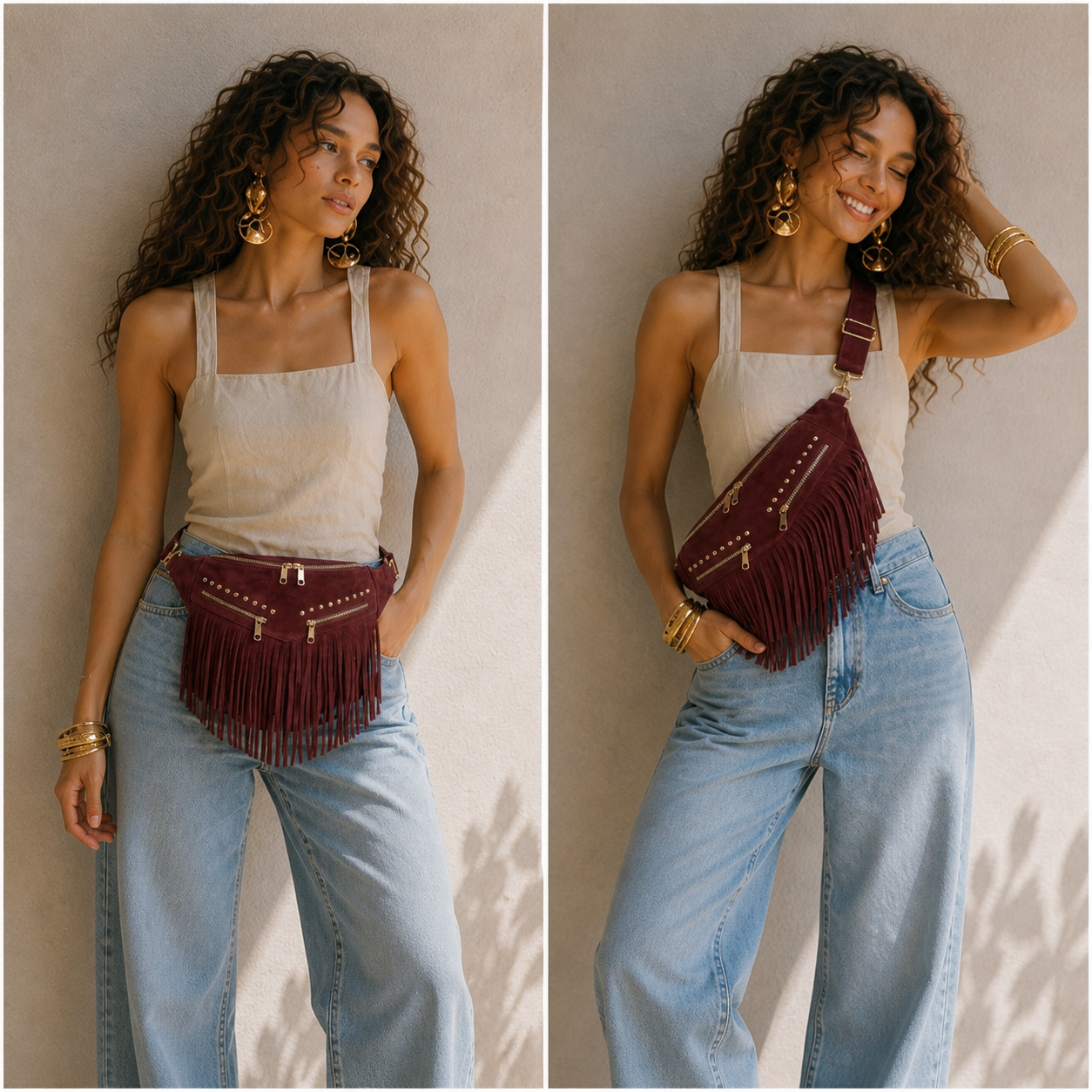 Kalira – Suede Fringe Waist Bag