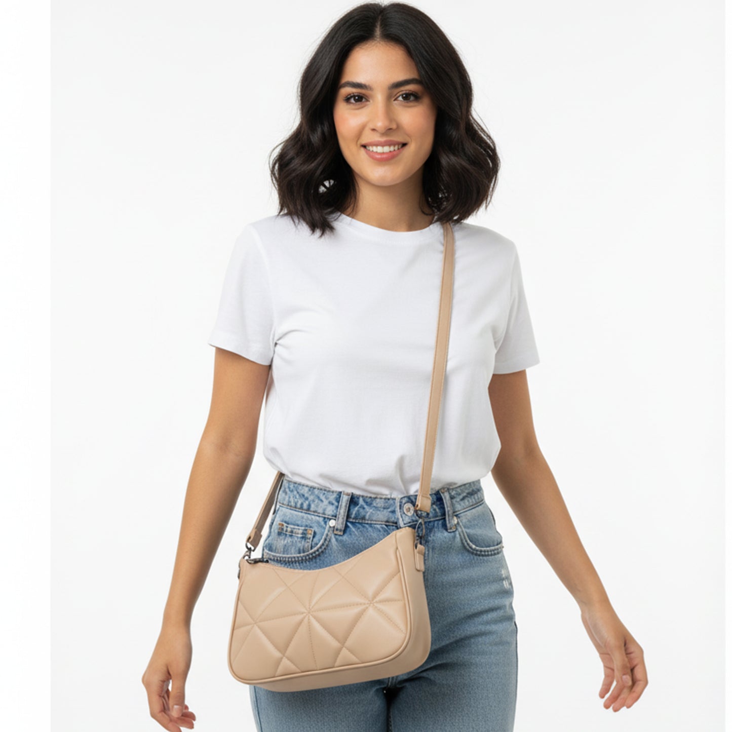 Beige Amara Crossbody & Handbag