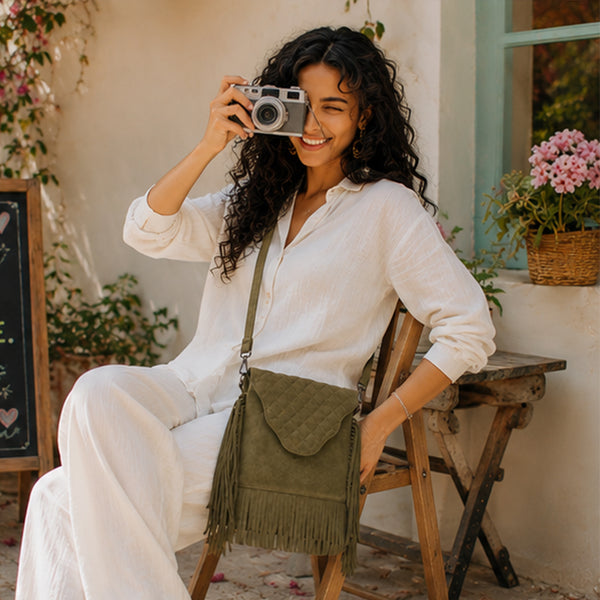 Selvara –Mini Fringe Suede Bag
