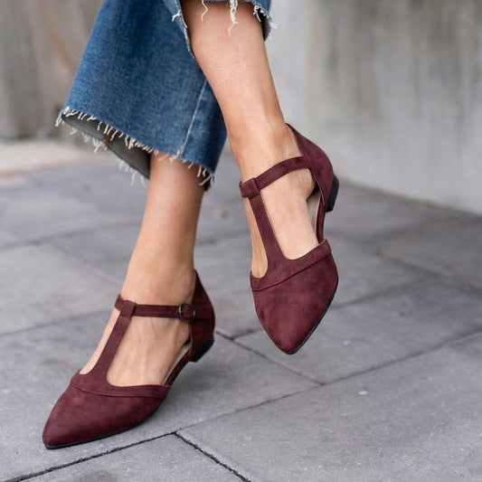 LYRA Suede Flat Shoes | Scarpella