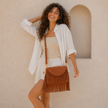 Solenza  – Suede Fringe  Bag