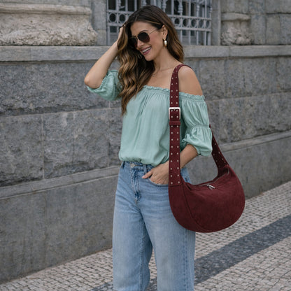 Velora Crescent Stud Bag