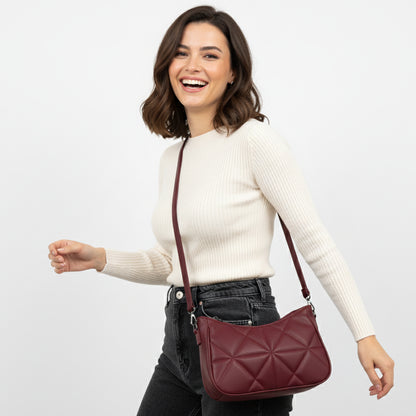Burgundy Amara Crossbody & Handbag