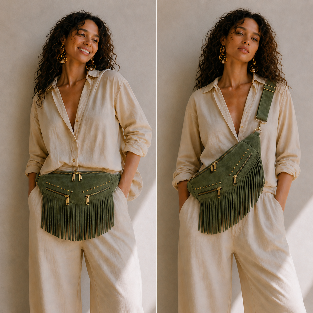 Kalira – Suede Fringe Waist Bag