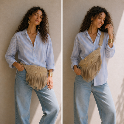 Kalira – Suede Fringe Waist Bag