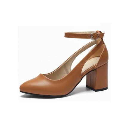 RAYA Block Heel Ankle-Strap Shoes | Scarpella