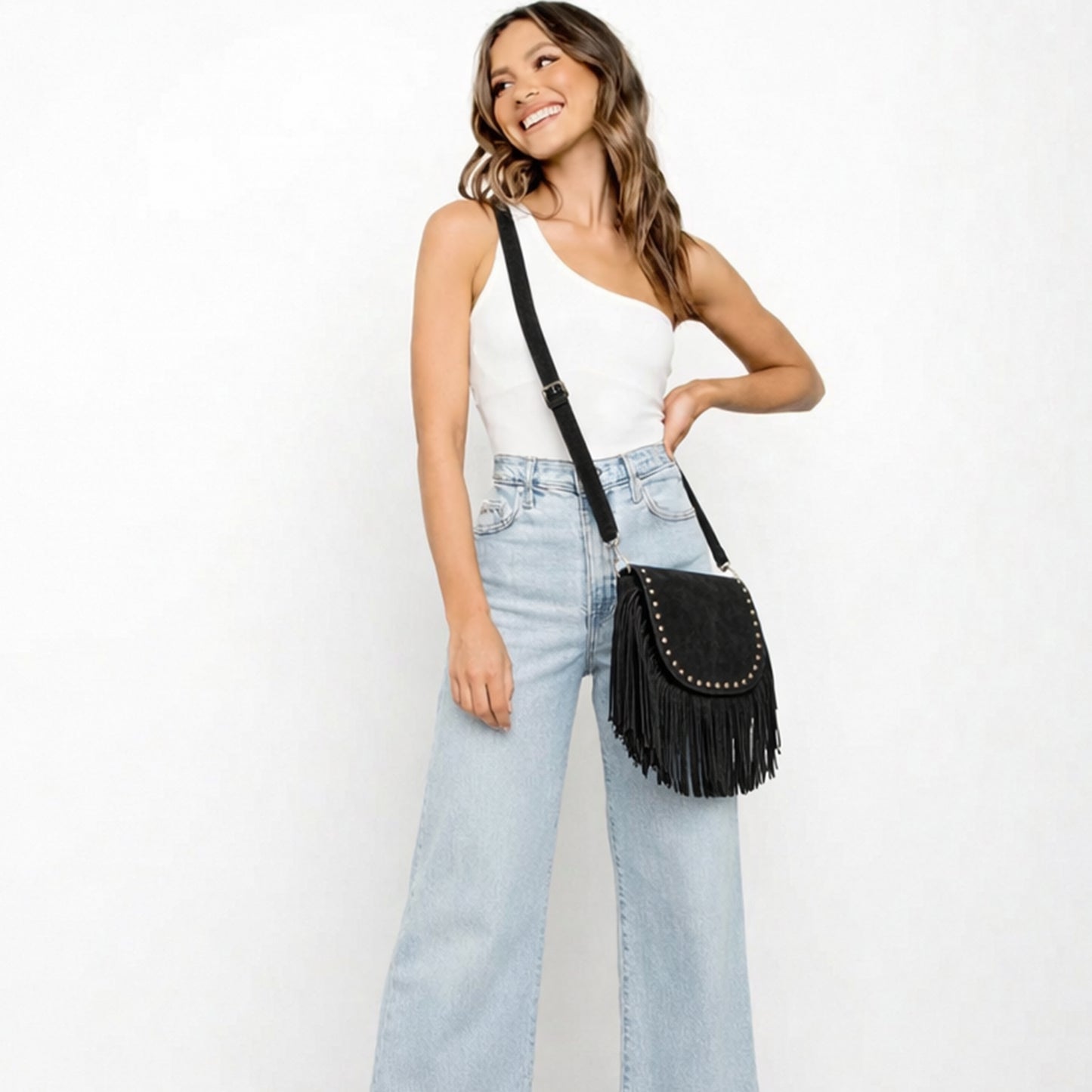 Ira – Suede Fringe Crossbody
