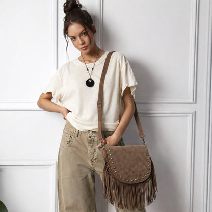 Ira – Suede Fringe Crossbody