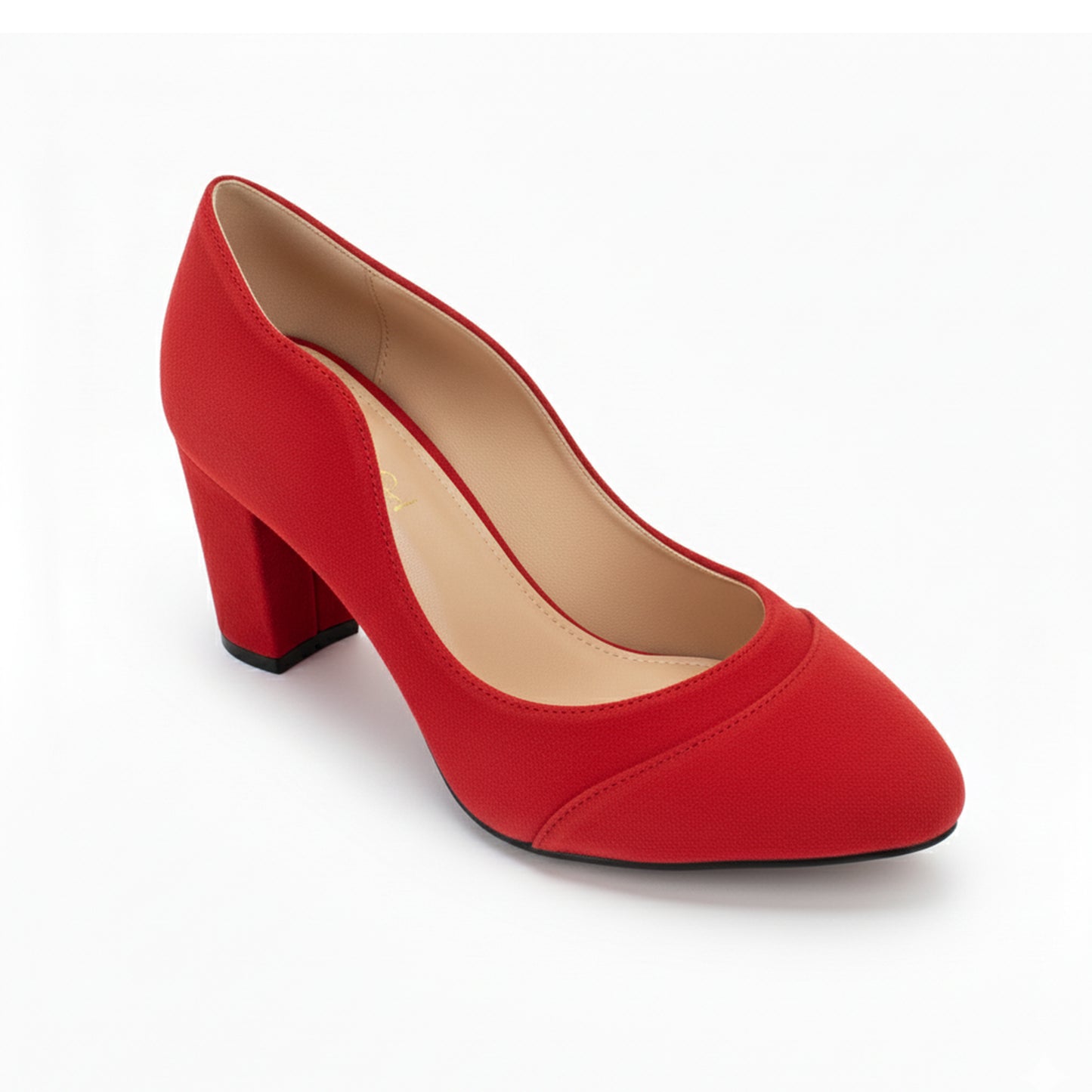 Red Suede Wavy Heel