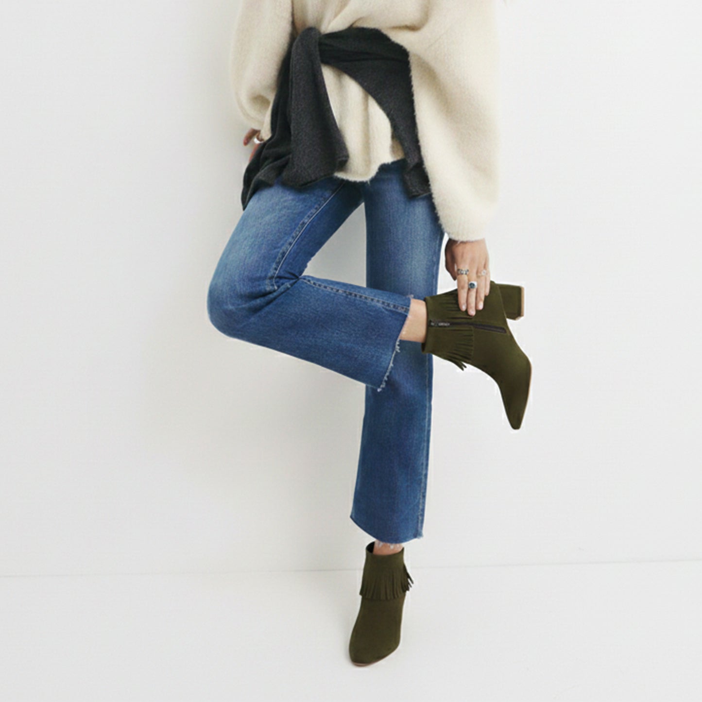 Willow – Suede Fringe Ankle Boot