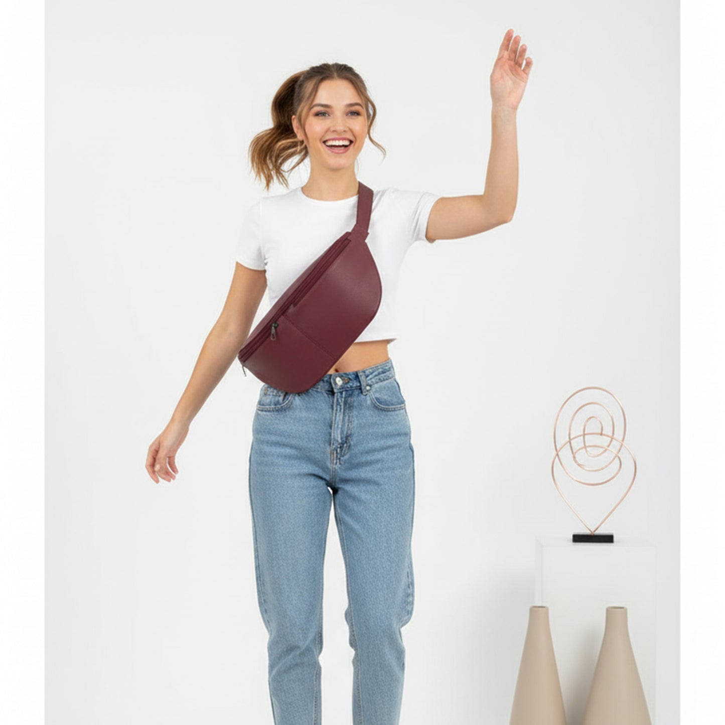 Burgundy Rush Chest Crossbody Bag