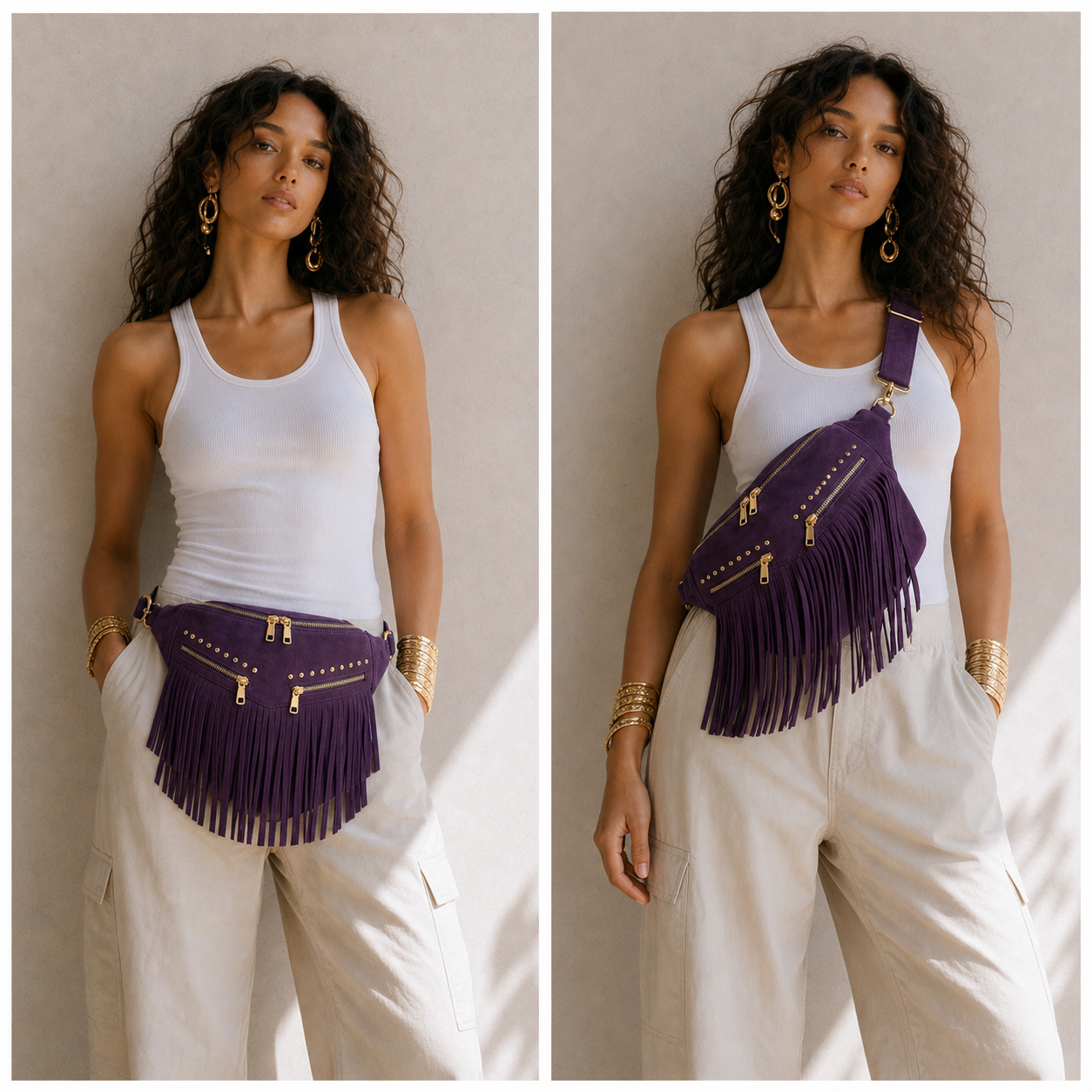 Kalira – Suede Fringe Waist Bag