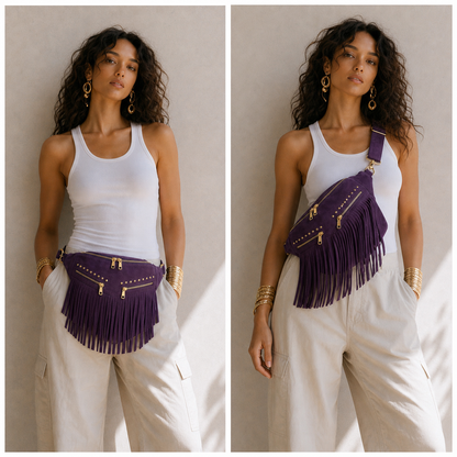 Kalira – Suede Fringe Waist Bag