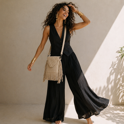 Selvara –Mini Fringe Suede Bag
