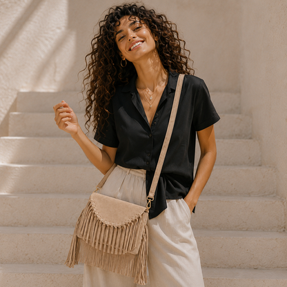 Solenza  – Suede Fringe  Bag