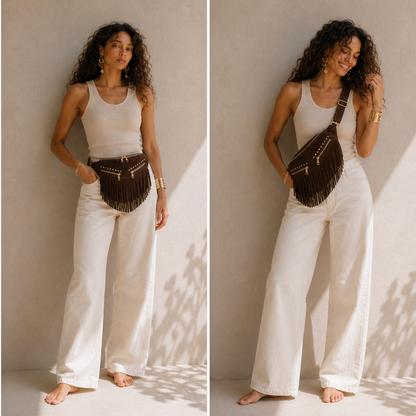 Kalira – Suede Fringe Waist Bag