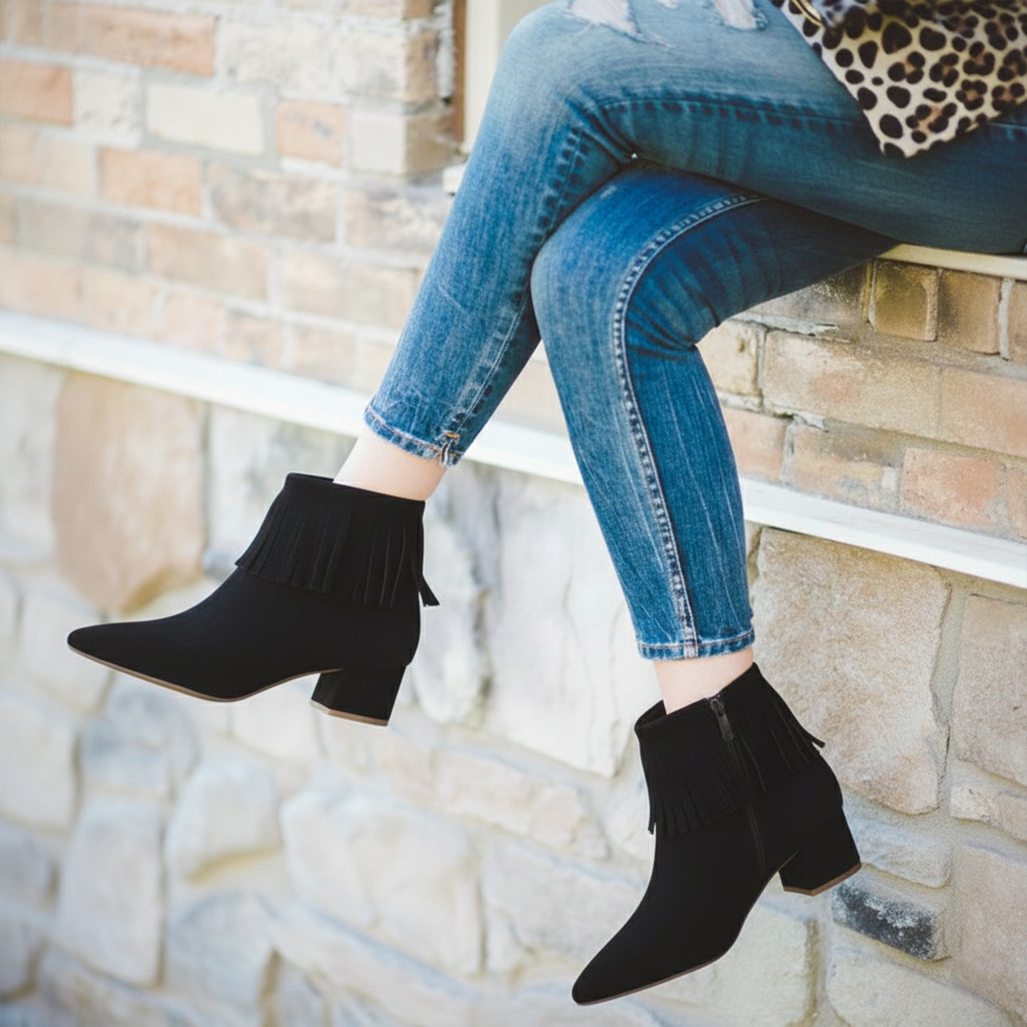 Willow – Suede Fringe Ankle Boot