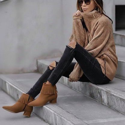 Willow – Suede Fringe Ankle Boot