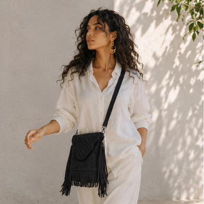 Selvara –Mini Fringe Suede Bag