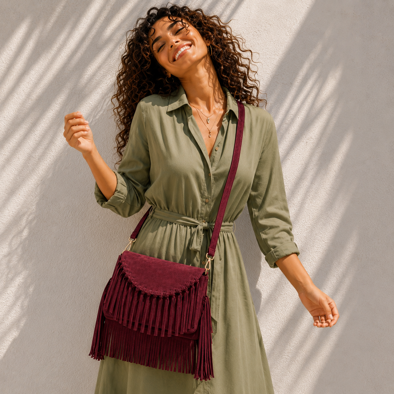 Solenza  – Suede Fringe  Bag