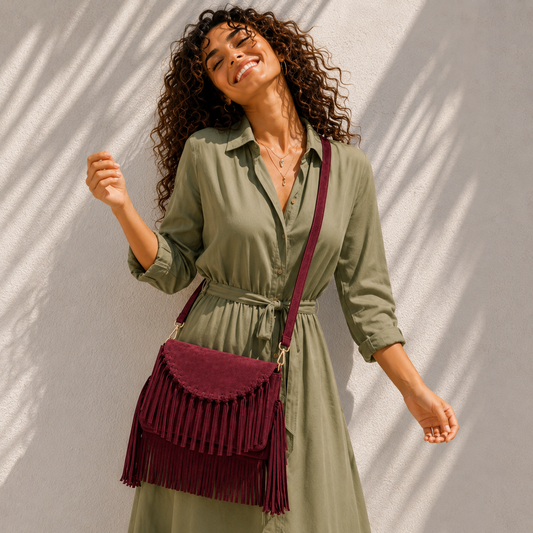 Solenza  – Suede Fringe  Bag