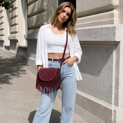 Ira – Suede Fringe Crossbody