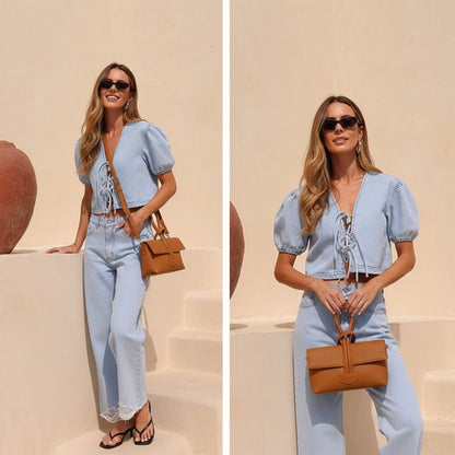 Knot Sculpted Handle Crossbody Handbag | Scarpella