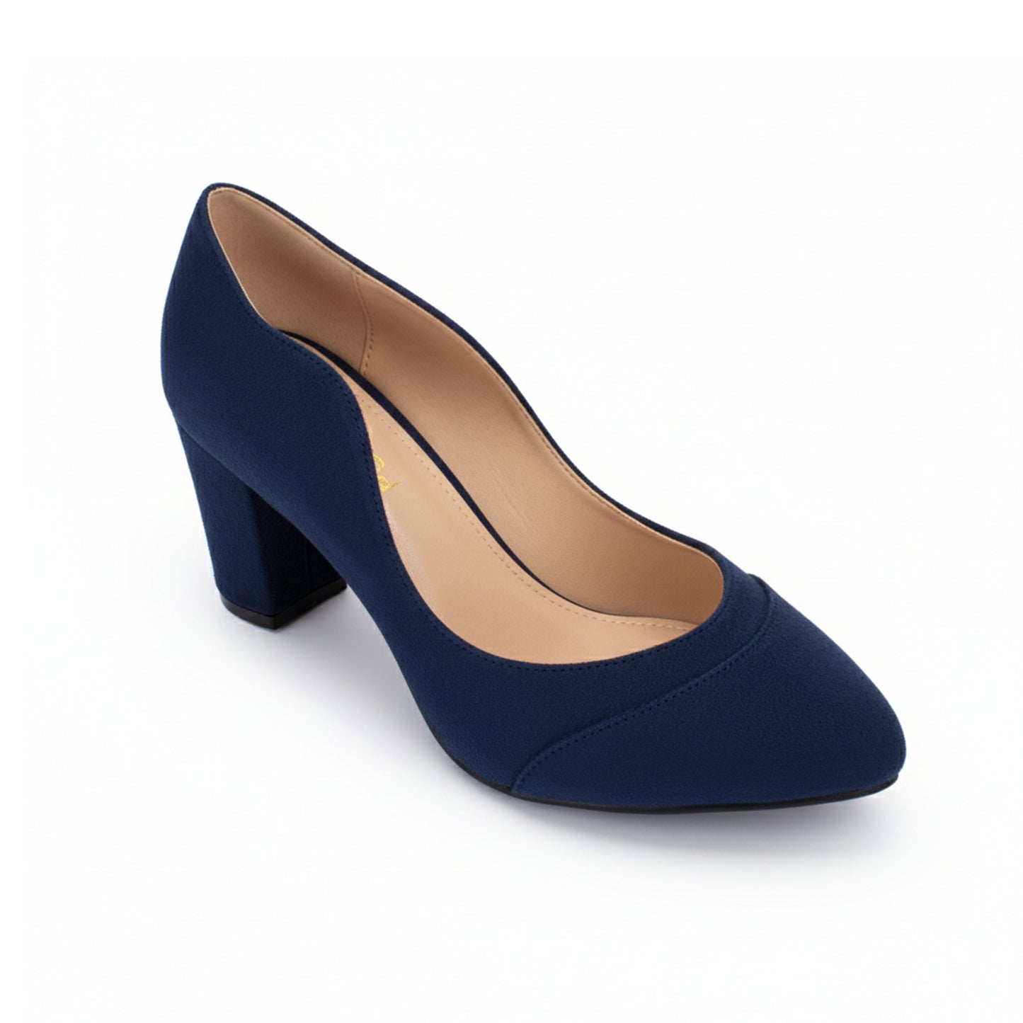 D Blue Suede Wavy Heel