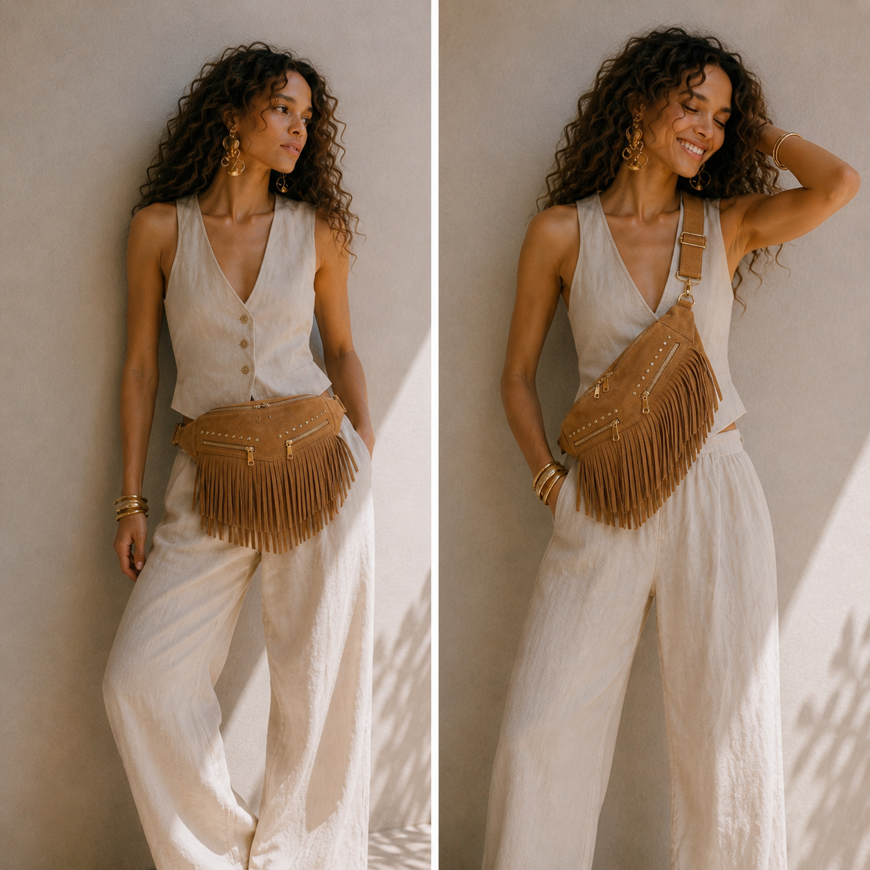 Kalira – Suede Fringe Waist Bag