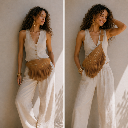 Kalira – Suede Fringe Waist Bag