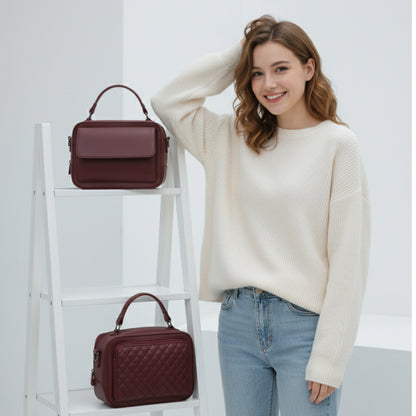 Burgundy Shika Crossbody & Handbag [Double Face]