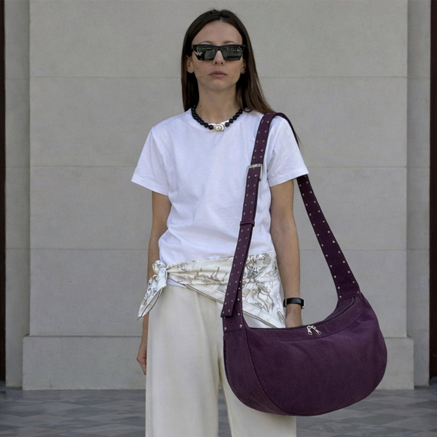 Velora Crescent Stud Bag