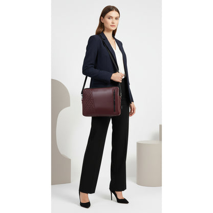 Burgundy Edge Capitoné  Laptop Sleeve