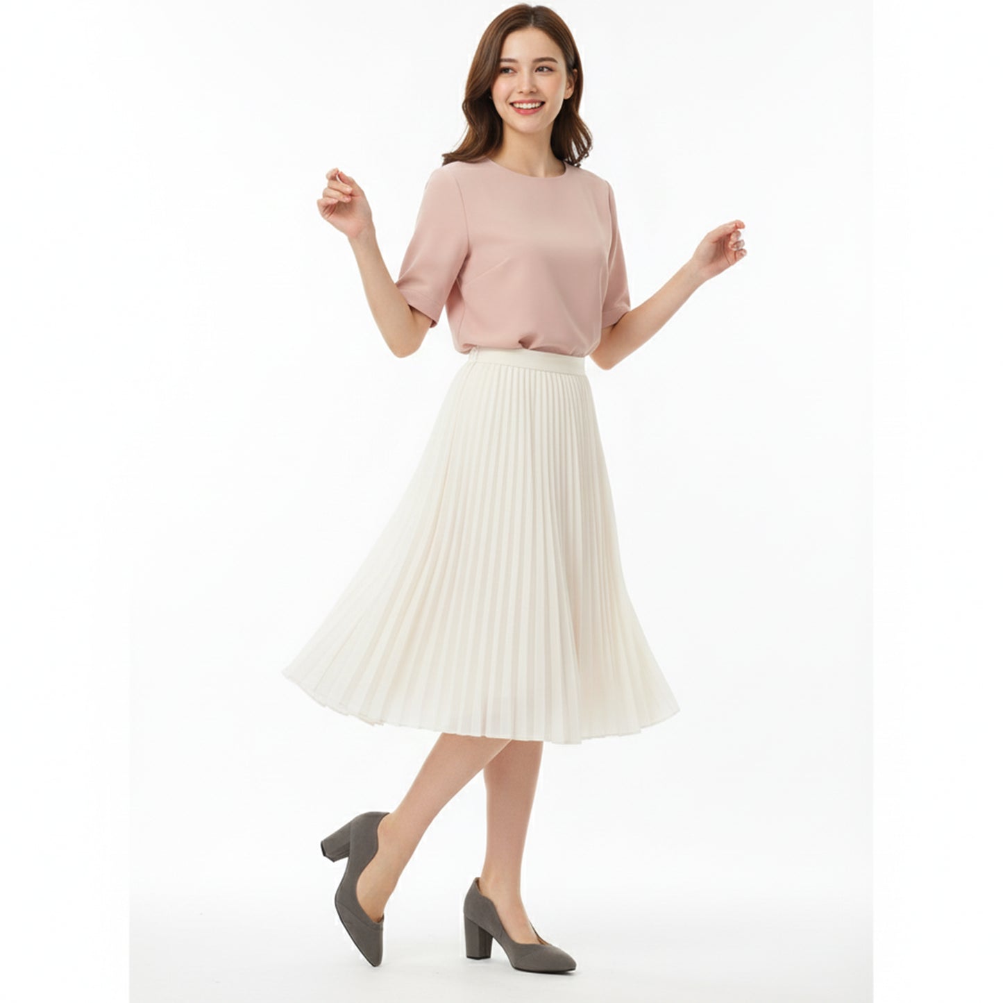 Grey Suede Wavy Heel