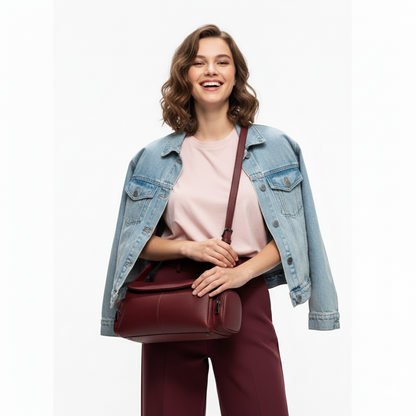 Burgundy LUSHA Dual Carry Bag (Hand & Shoulder)