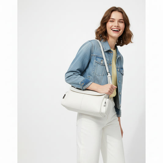 White LUSHA Dual Carry Bag (Hand & Shoulder)