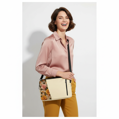 Beige woolen_flower Edge Laptop Sleeve