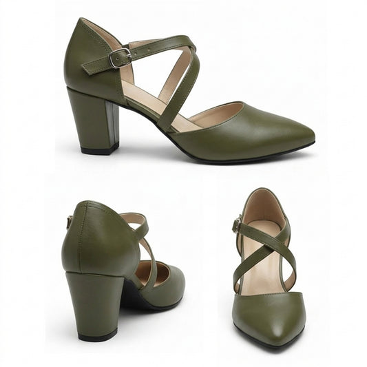 Classy Strap Mid-Heel Shoes | Scarpella