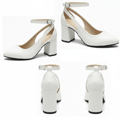 RAYA Block Heel Ankle-Strap Shoes | Scarpella