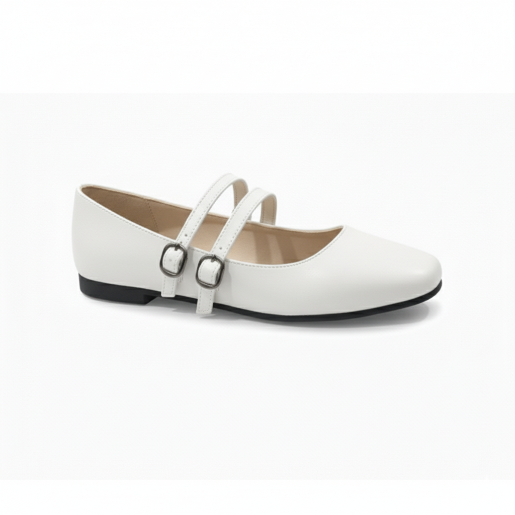 White Agy Flat Shoes