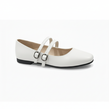 White Agy Flat Shoes
